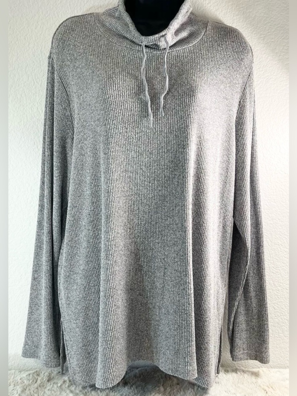 Jockey Gray Cowl Neck Sweater Womenβs XXL Soft Long Sleeve Cozy Top